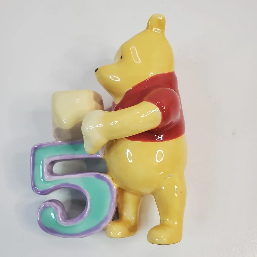 Classic Disney Winnie Pooh Ceramic Birthday Keepsake #5 Cake Topper Decor